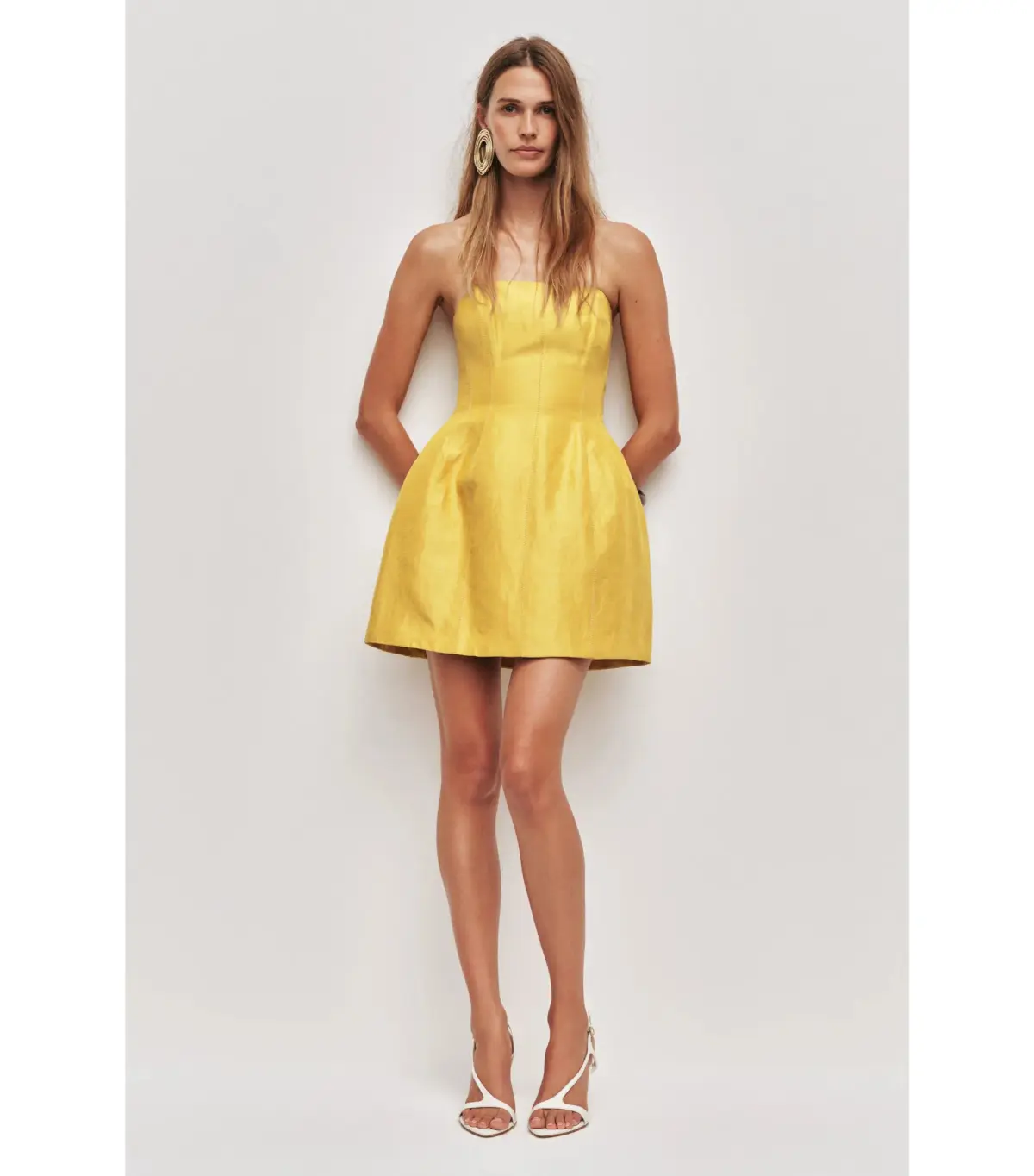 Aje Baret Strapless Mini Dress Chartreuse Size 6 - Image 1