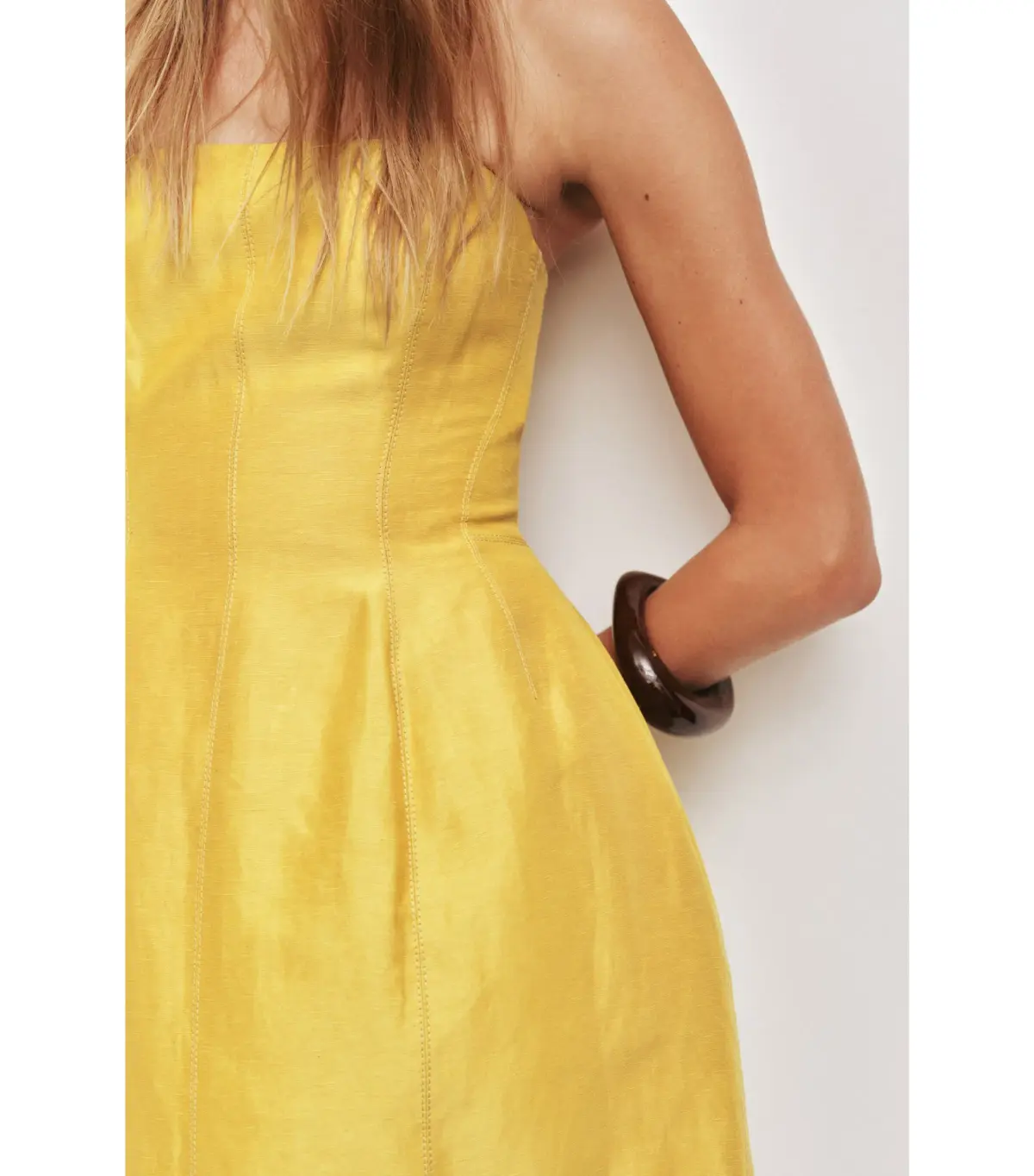 Aje Baret Strapless Mini Dress Chartreuse Size 10 - Image 3