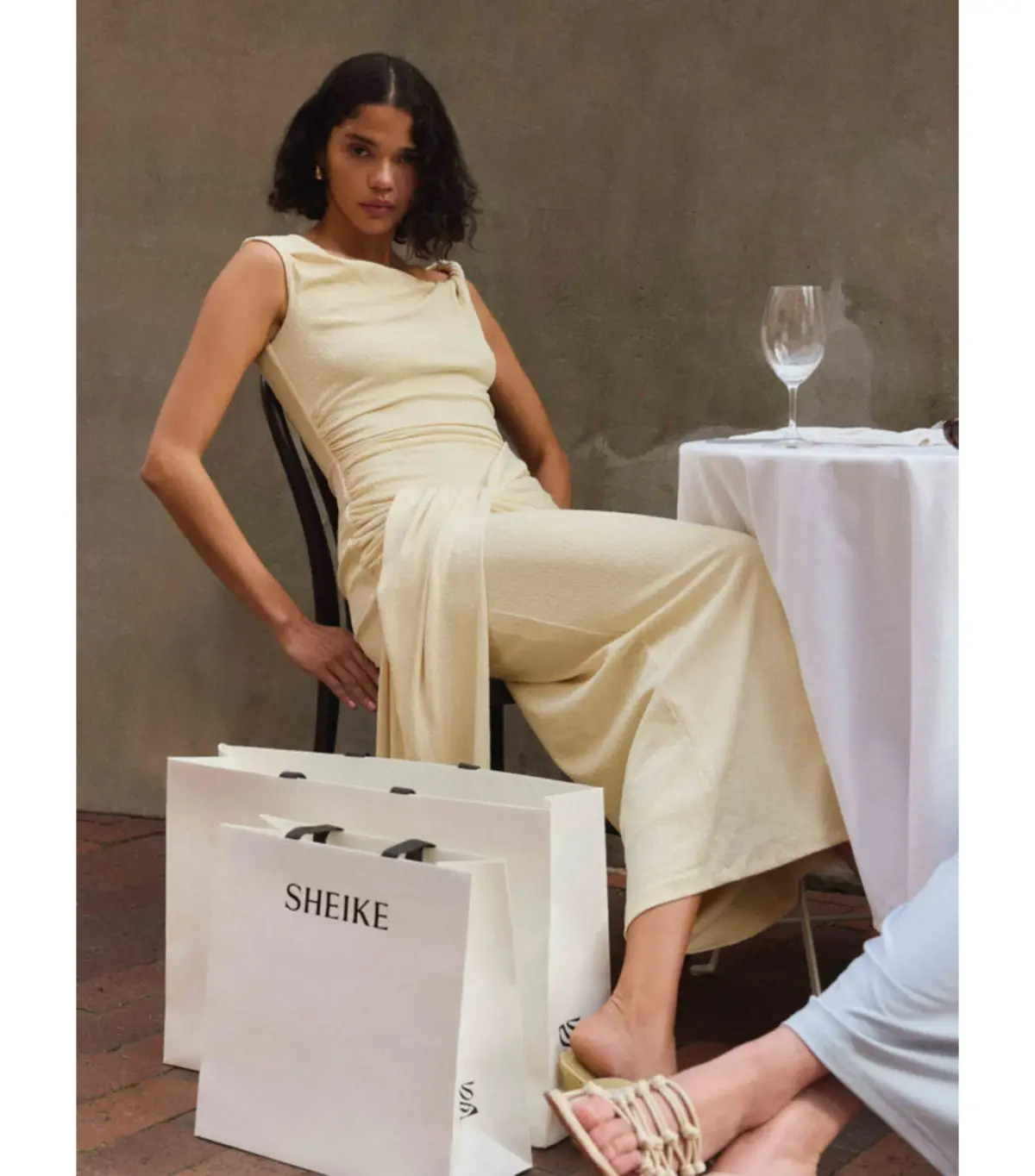 Sheike Olivia Maxi Dress Pale Yellow Size AU 12  - Image 5