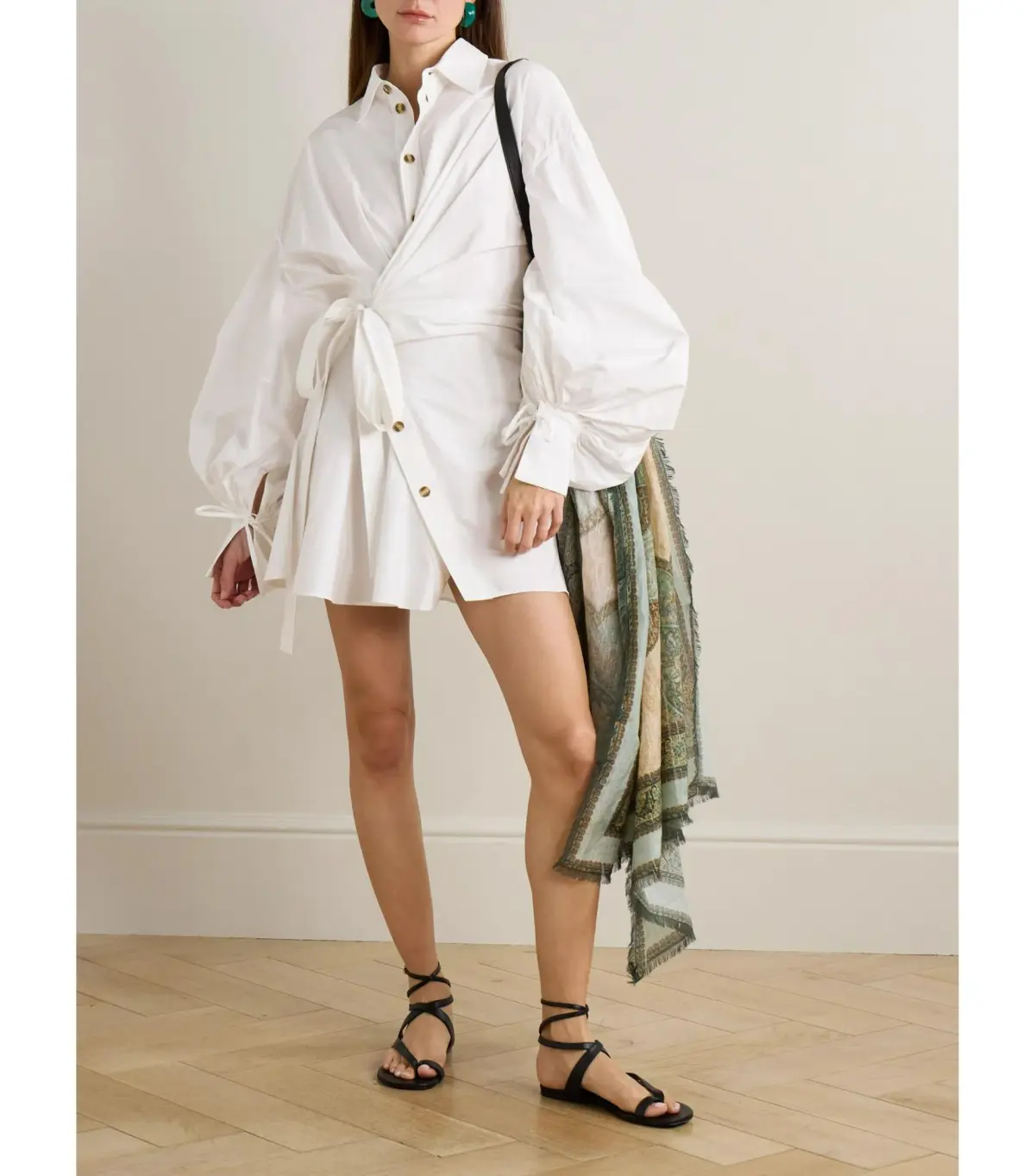 Zimmermann Rebellion Poplin Mini Dress in Ivory Size 0 / AU 8 - Image 1