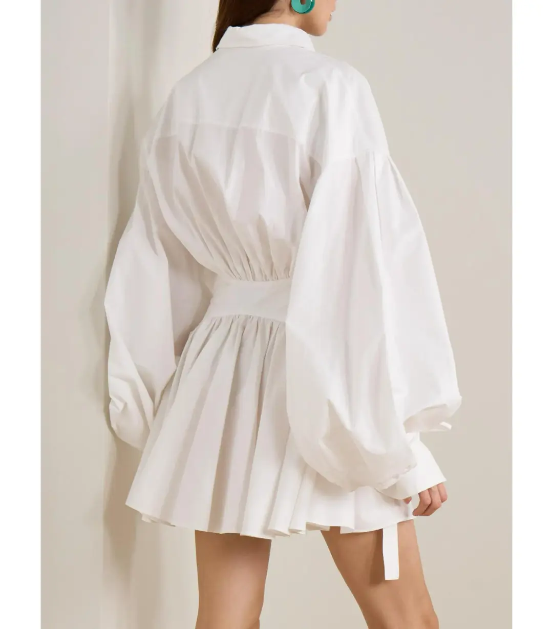 Zimmermann Rebellion Poplin Mini Dress in Ivory Size 0 / AU 8 for rent on The Volte - main image
