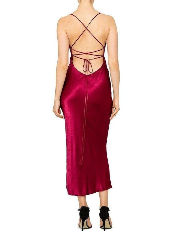 Bec & Bridge Kaia Cowl Midi Dress Plum Size 10 for rent on The Volte - main image