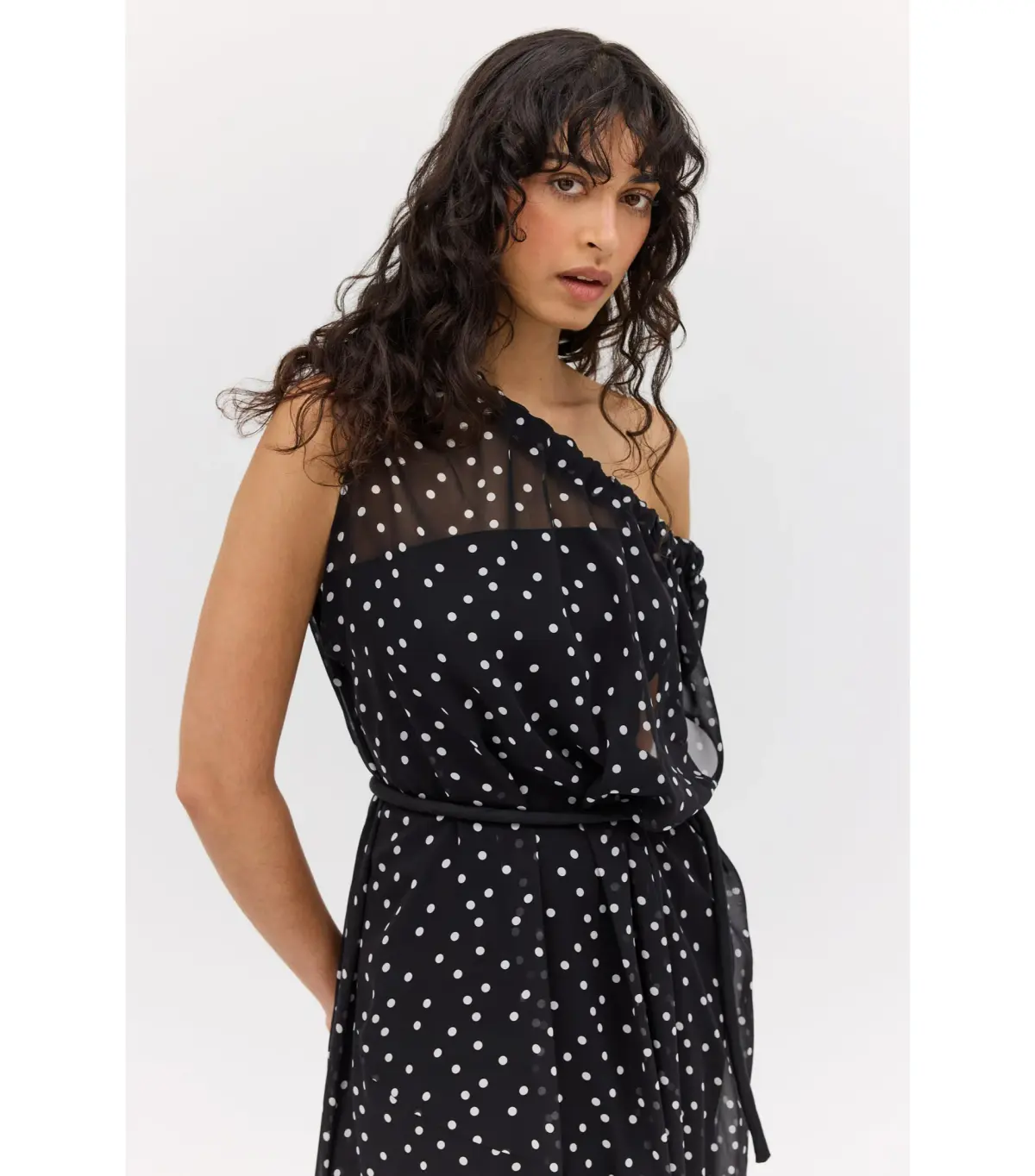 Bianca Spender Polka Dot Silk Emerge Maxi Dress Black Size AU 6 - Image 5