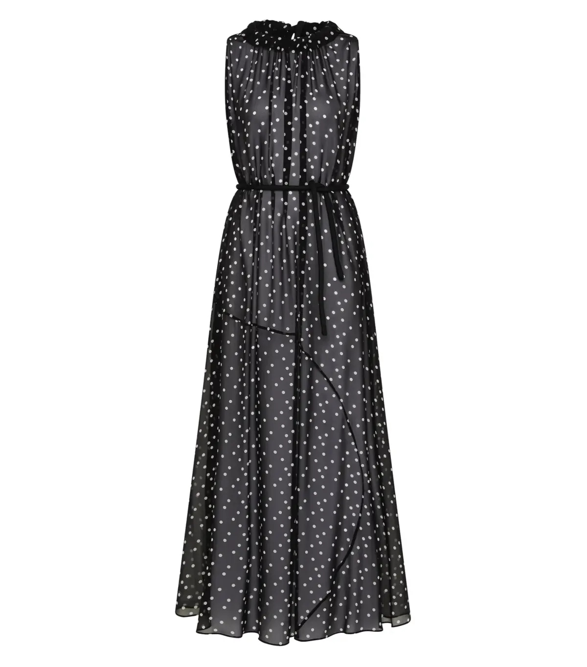 Bianca Spender Polka Dot Silk Emerge Maxi Dress Black Size AU 6 - Image 10