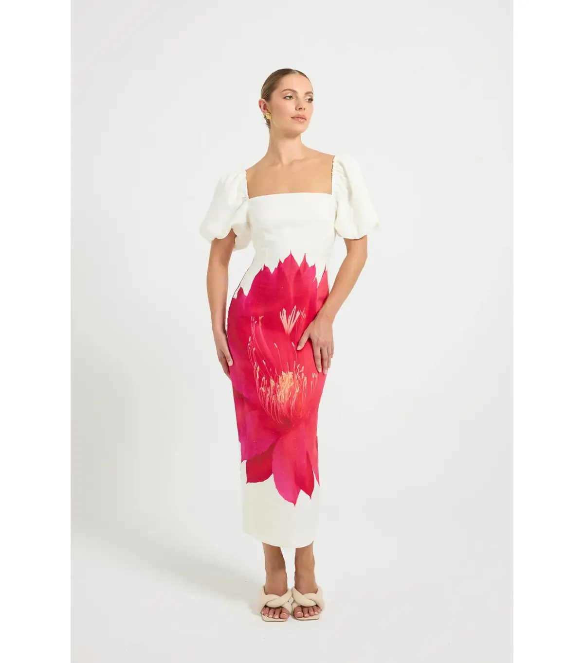 Pasduchas Aurelia Sleeve Midi Dress Floral Size AU 12  - Image 2