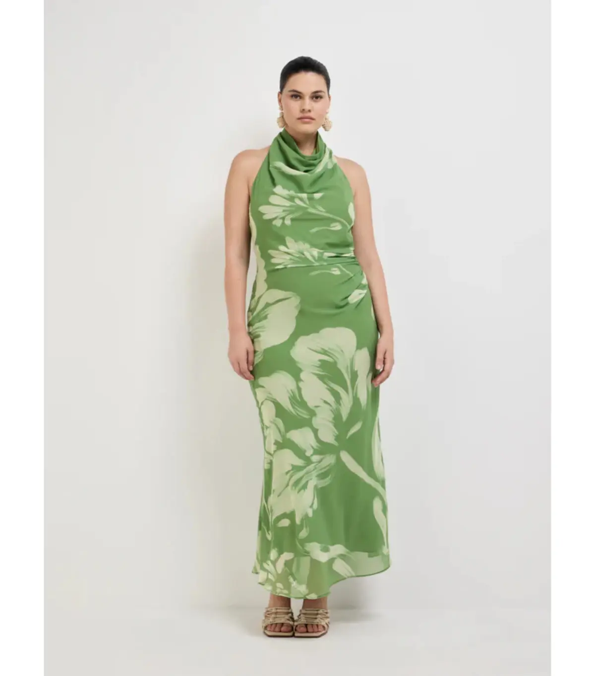 Sheike Mia Maxi Dress Green Print Size 18 - Image 4
