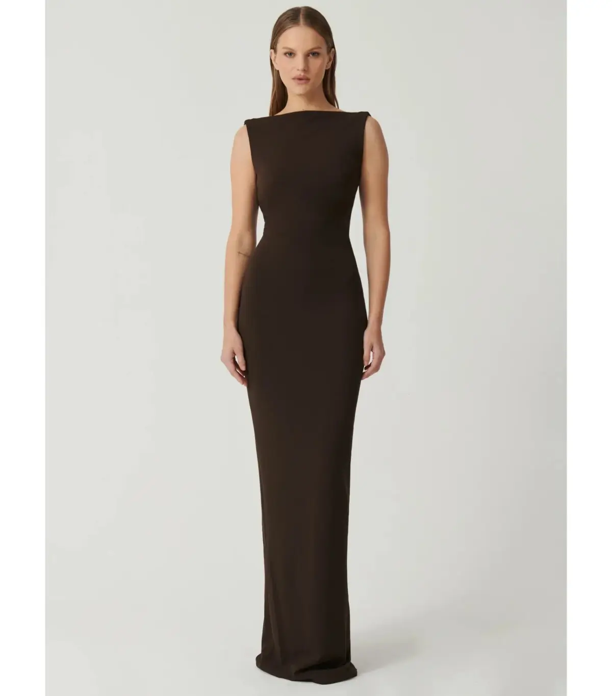 Effie Kats Verona Gown Coffee Brown	Size L / AU 12 - Image 1
