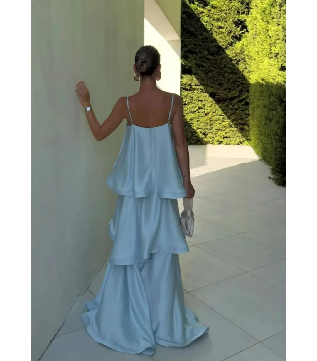 Elliatt Tilly Tiered Maxi Dress Blue Size AU 16  for rent on The Volte - main image