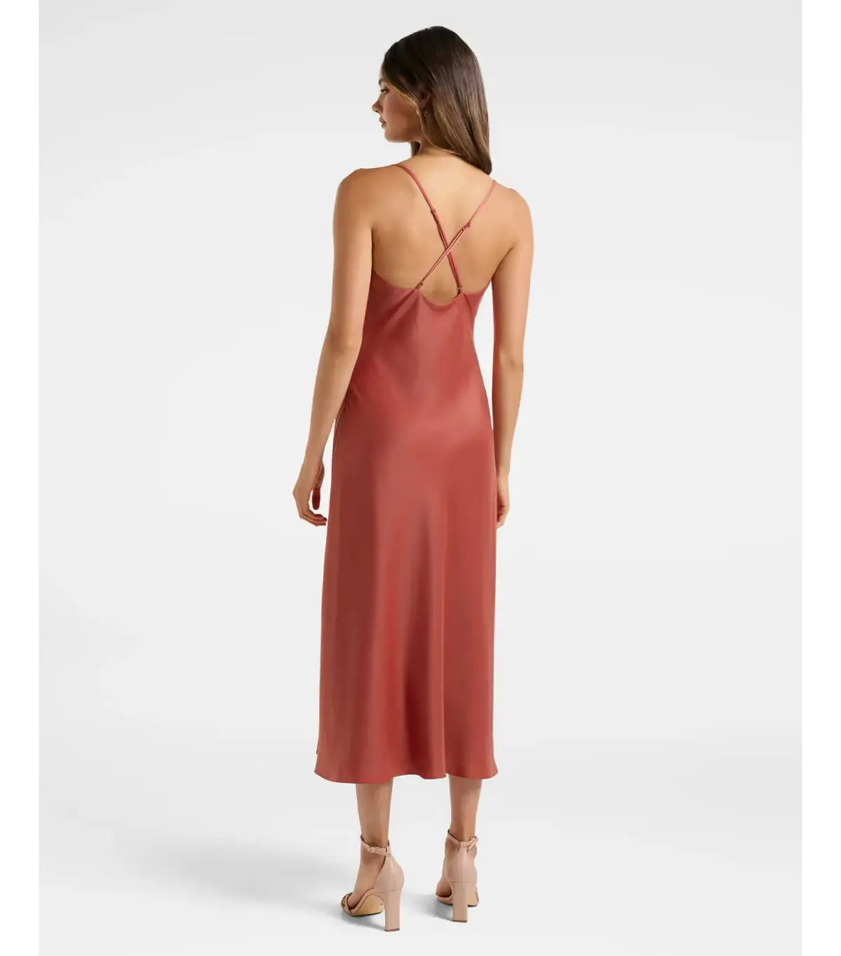 Forever New Cowl-Neck Shift Dress Peach Size AU 6 - Image 4