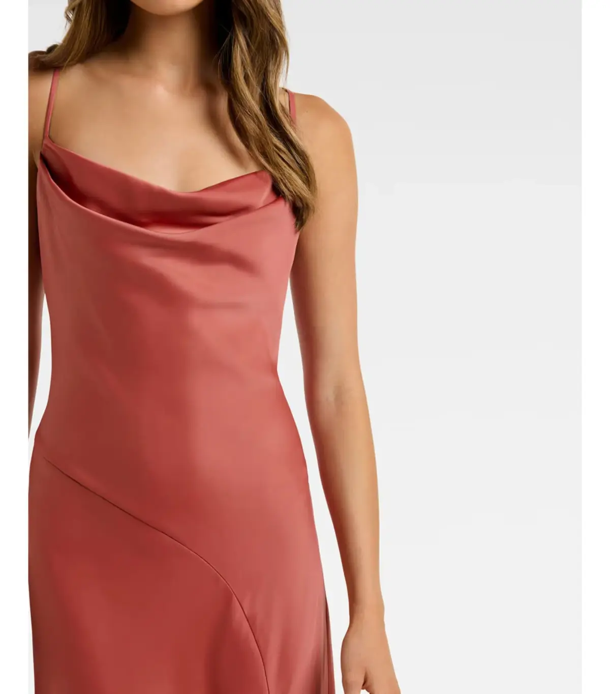Forever New Cowl-Neck Shift Dress Peach Size AU 6 - Image 2