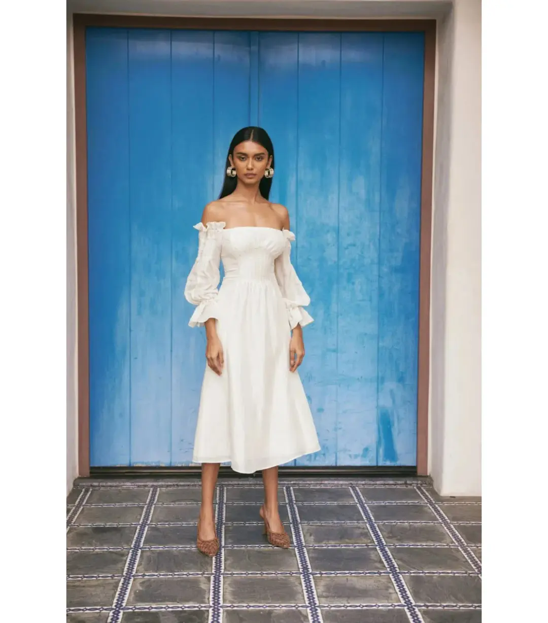 Cult Gaia Ida Midi Dress White Size AU 12 for rent on The Volte - main image