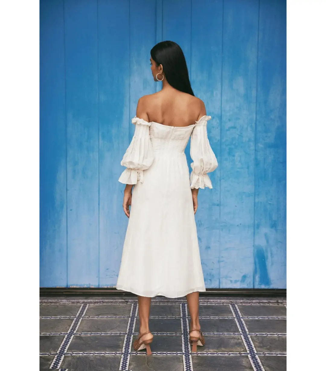 Cult Gaia Ida Midi Dress White Size AU 12 for rent on The Volte - main image