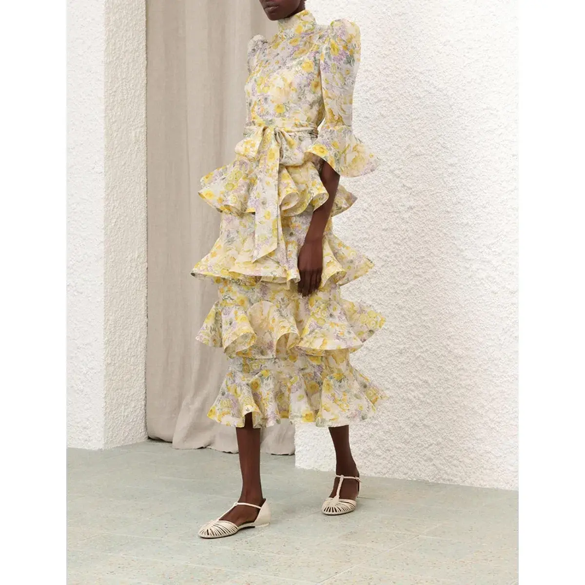 Zimmerman Harmony Tiered Midi Dress - Image 2
