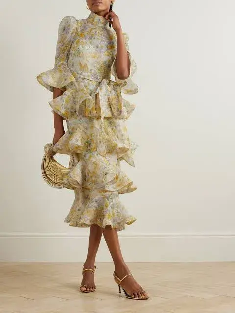 Zimmerman Harmony Tiered Midi Dress - Image 1