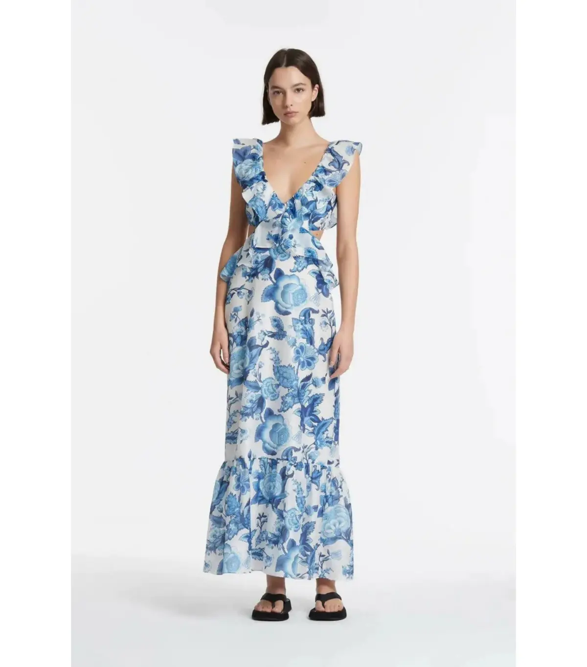 Sir the label Amaris Frill Midi Dress Floral Size AU 6 - Image 1
