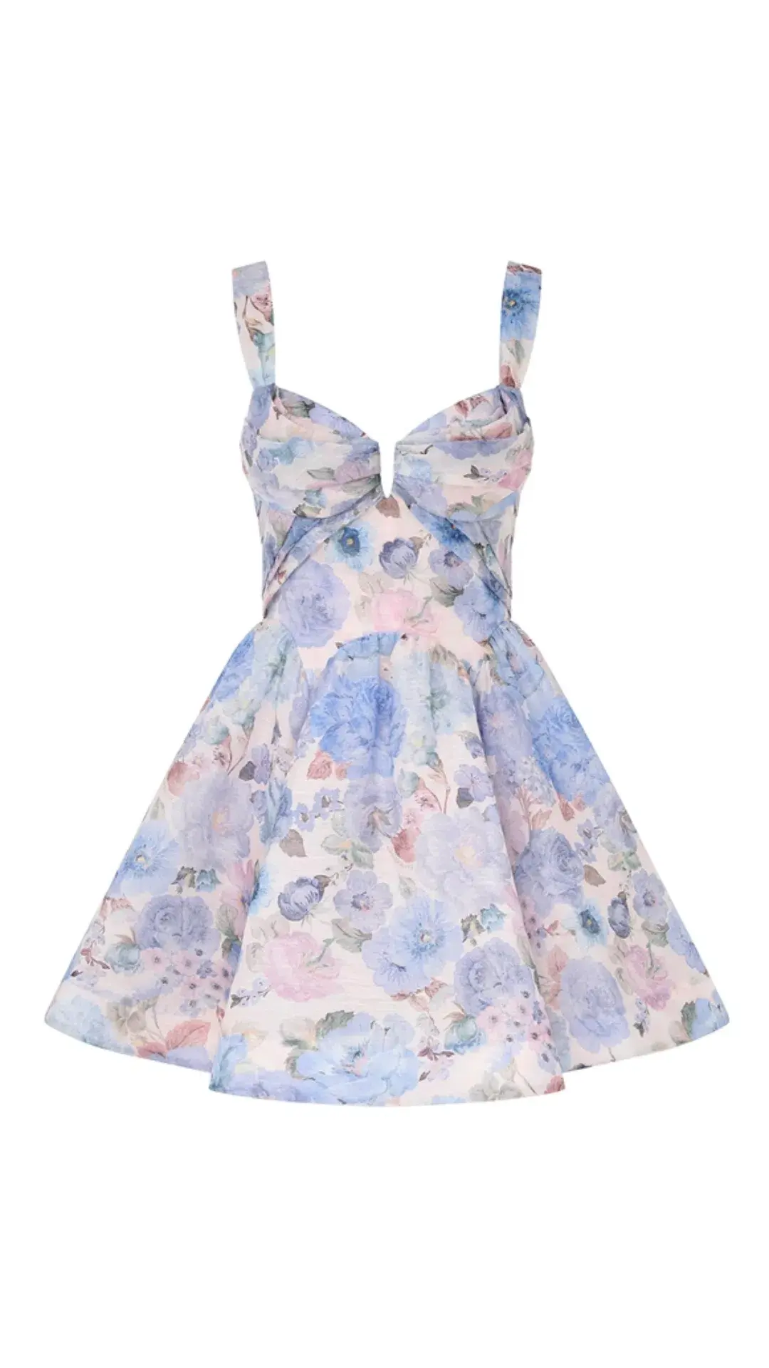 Zimmermann Rebellion Drape Mini Dress in Sky Bloom Size 1 (10) - Image 1
