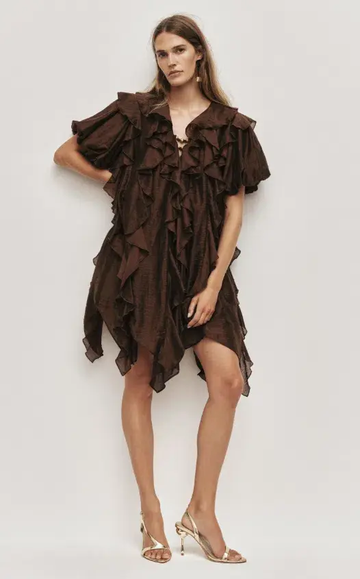 AJE Voyager Mini Dress Chocolate Size 6 - Image 1