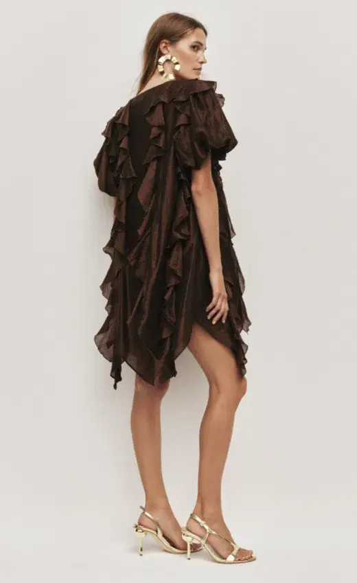 AJE Voyager Mini Dress Chocolate Size 6 - Image 2