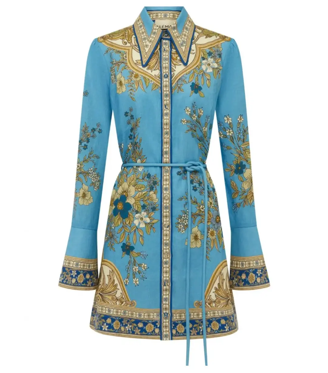 Alemais Cassie Mini Dress Blue Print Size AU 16 for rent on The Volte - main image