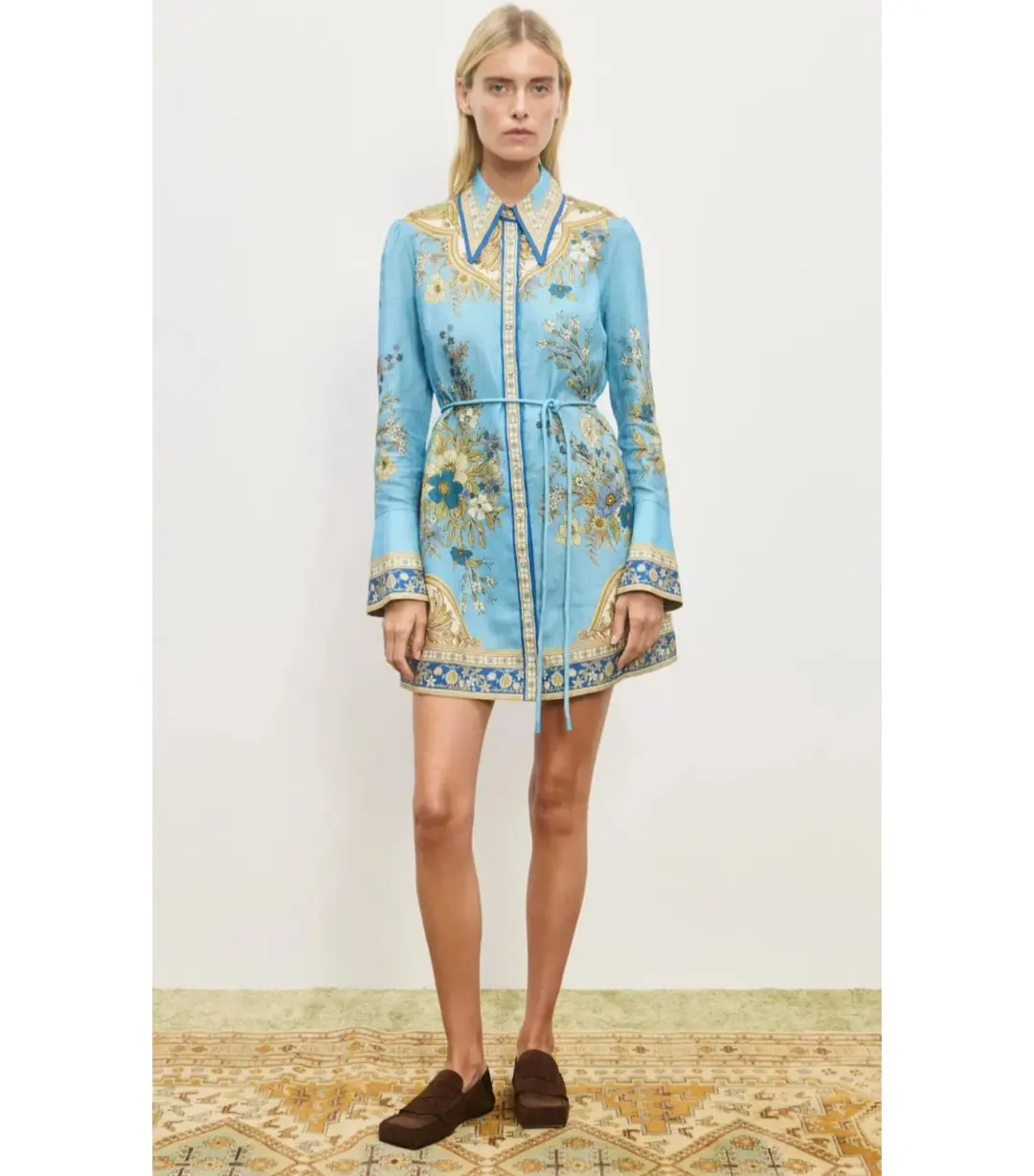 Alemais Cassie Mini Dress Blue Print Size AU 16 for rent on The Volte - main image