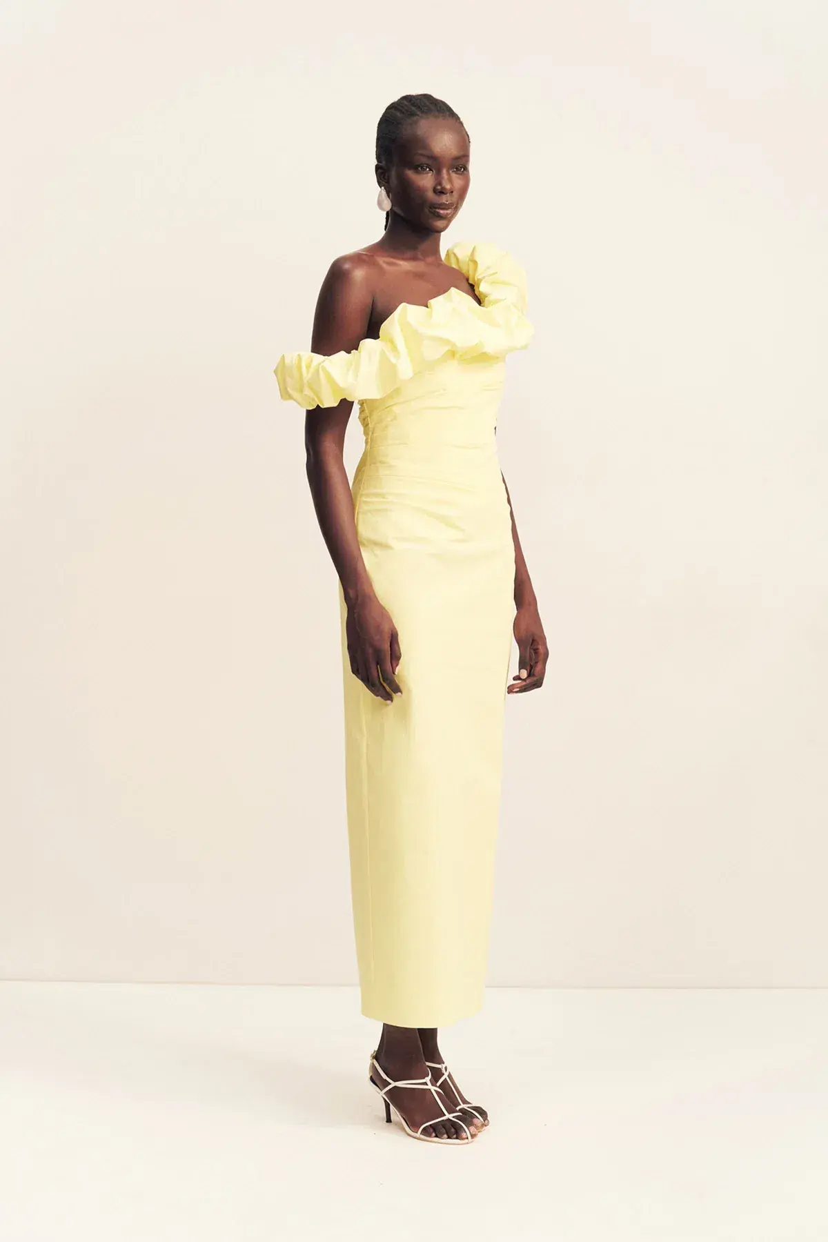 Shona Joy Campbell Ruffle Draped Maxi Dress Lemonade Size 6 - Image 2