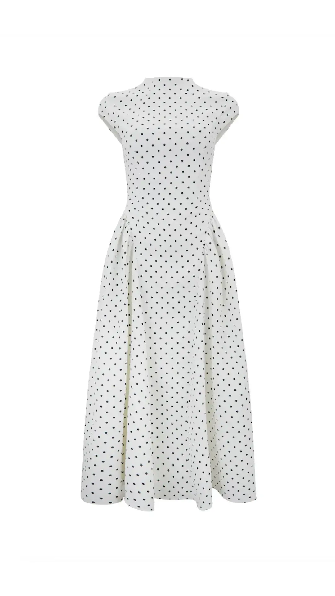 Odd Muse Cap Sleeve Midi Dress in White Polka Dot Size s (8) - Image 1