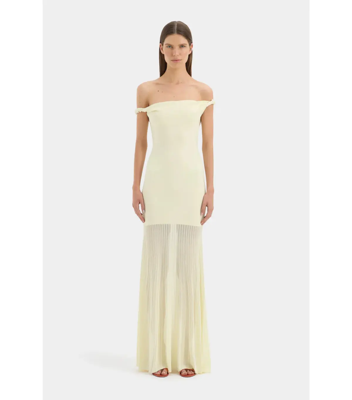 Sir the Label Elia Off Shoulder Twist Maxi Dress in Lemon Sorbet Size 0 / AU 6 - Image 1