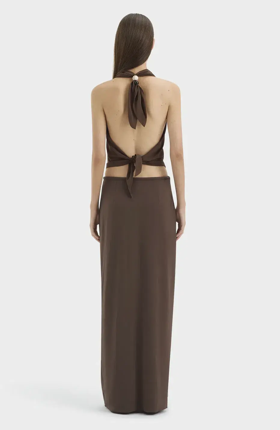 Sir Rioja Halter Scarf Top and Mattheo Midi Skirt Brown s0 - Image 4