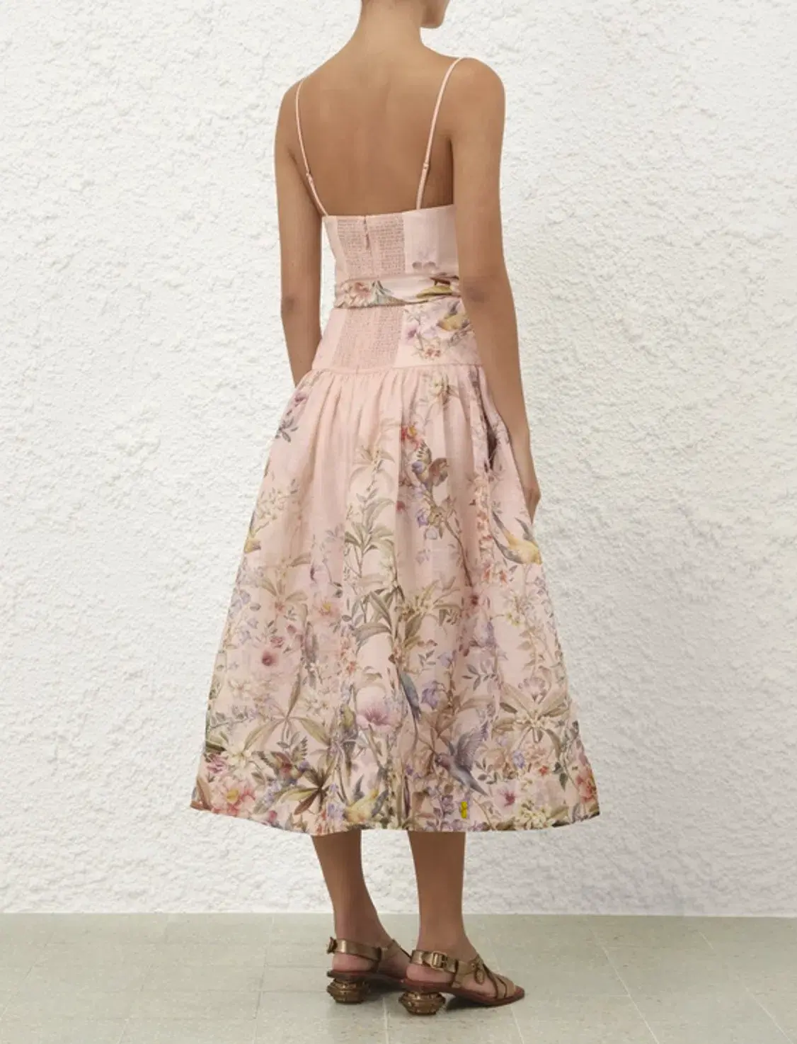 Zimmermann Rebellion Fitted Picnic Dress in Pink Aviary s0 - Image 2
