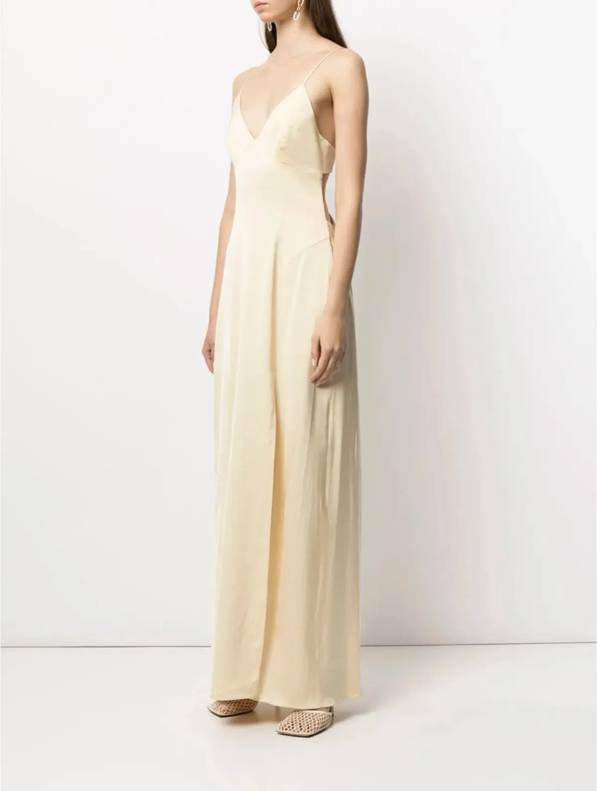 MANNING CARTELL SLEEVELESS MAXI DRESS CHAMPAGNE YELLOW SIZE 6 - Image 3