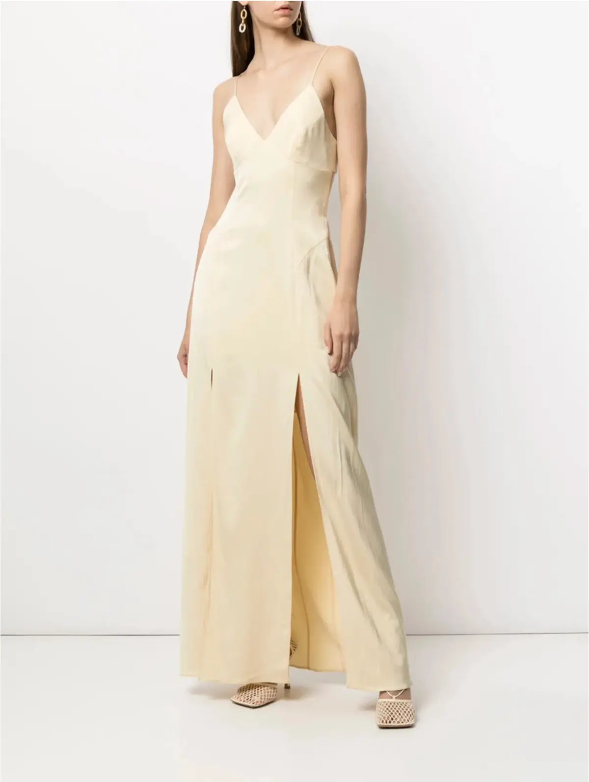 MANNING CARTELL SLEEVELESS MAXI DRESS CHAMPAGNE YELLOW SIZE 6 - Image 1