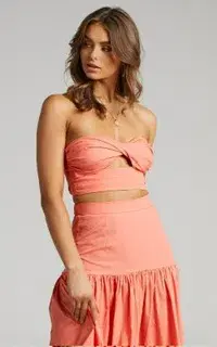 RUNAWAY THE LABEL - AYLA MAXI SKIRT & CROP IN SUNSET SHOWPO - Image 2