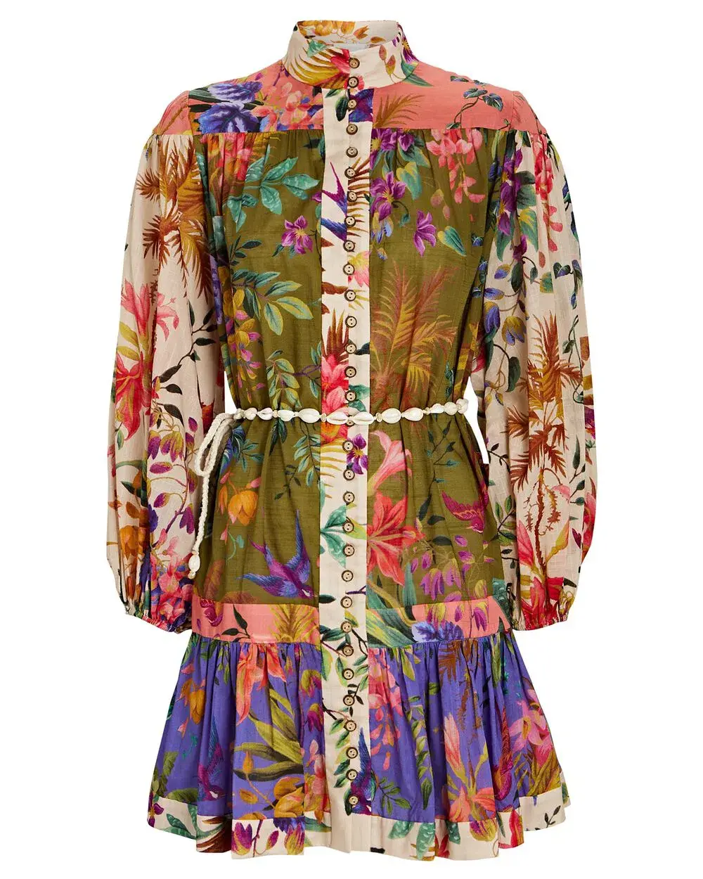Zimmermann Tropicana Spliced Mini Dress - Image 1
