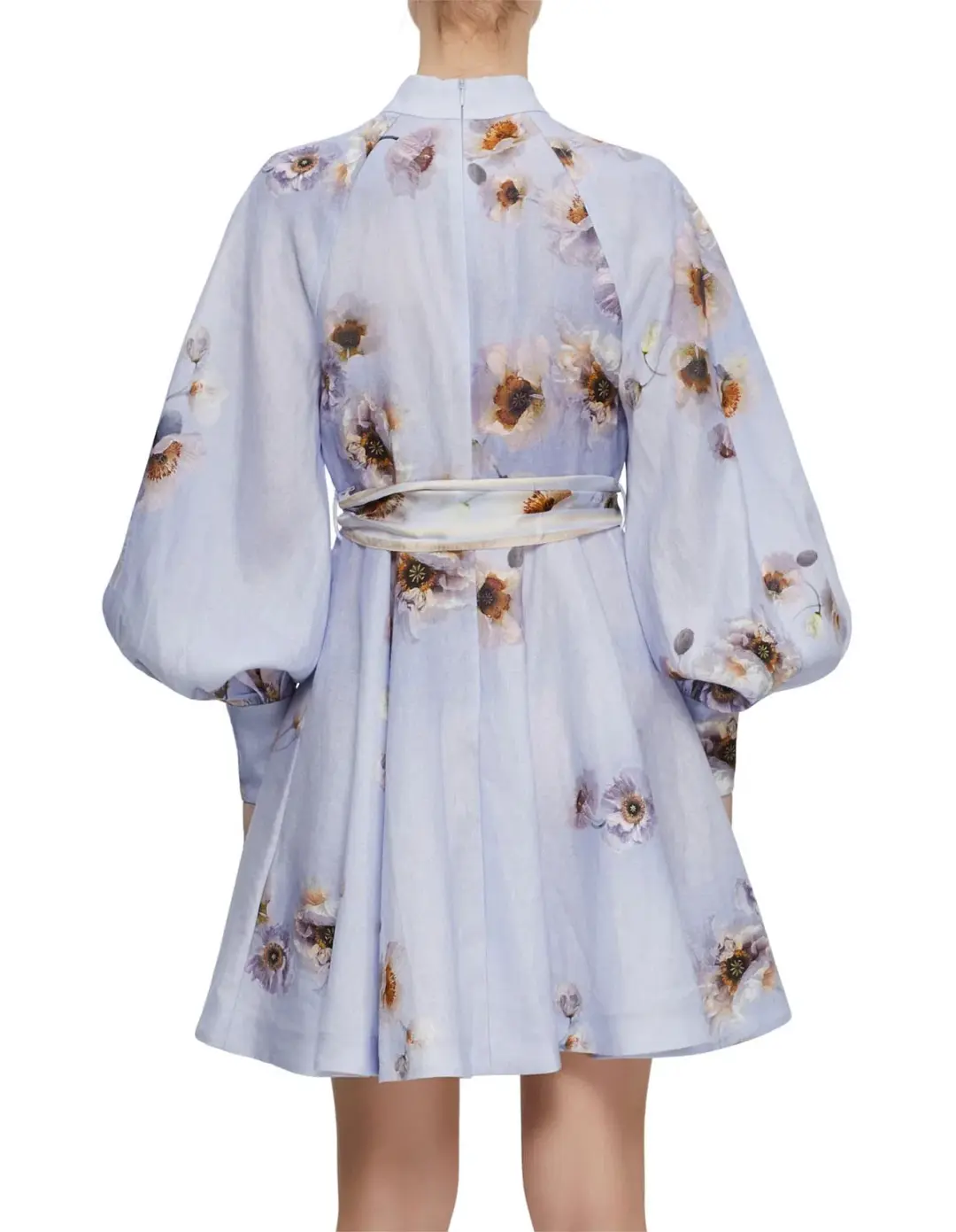 Zimmermann Hypnotic floral linen lilac poppy shirt dress size 3 au 14 for rent on The Volte - main image