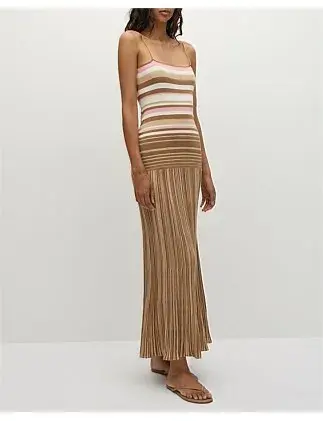 Faithfull The Brand ESENIA KNIT DRESS Brown Size 10 for rent on The Volte - main image