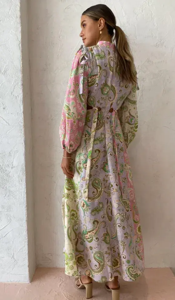 Alemais Marta Cutout Midi Dress In Multi Size 6 for rent on The Volte - main image