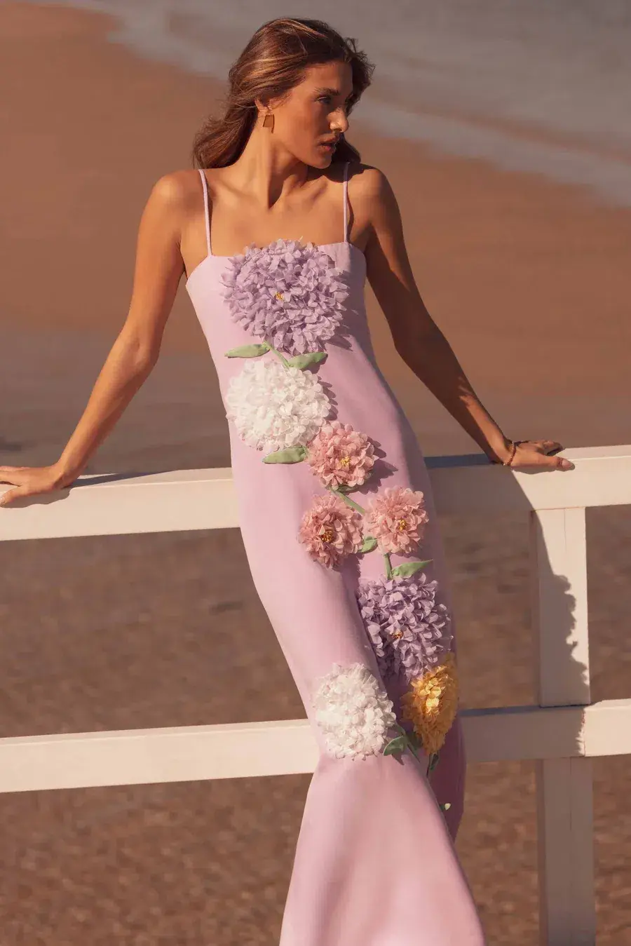 Elliatt Buttercup Embroidered Maxi Dress in Purple Size L - Image 1