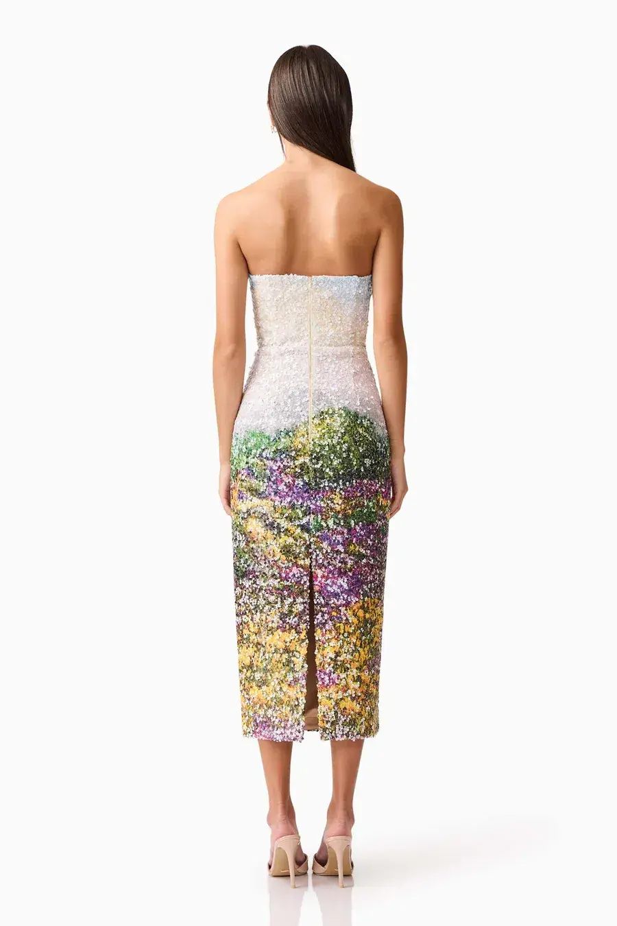 Elliatt Arden Strapless Midi Dress in Multi Ombre Size L - Image 3