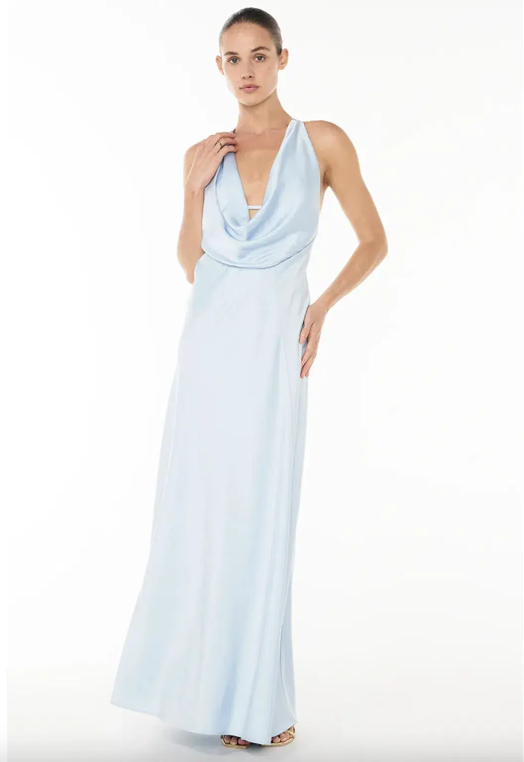 Manning Cartell Charmed Cowl Slip Dress Dove Blue size 10 for rent on The Volte - main image