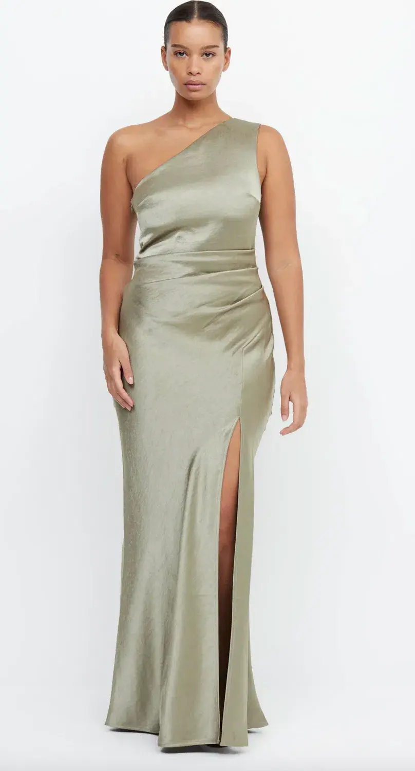 Bec & Bridge The Dreamer Asym Dress Sage Size 8 - Image 1