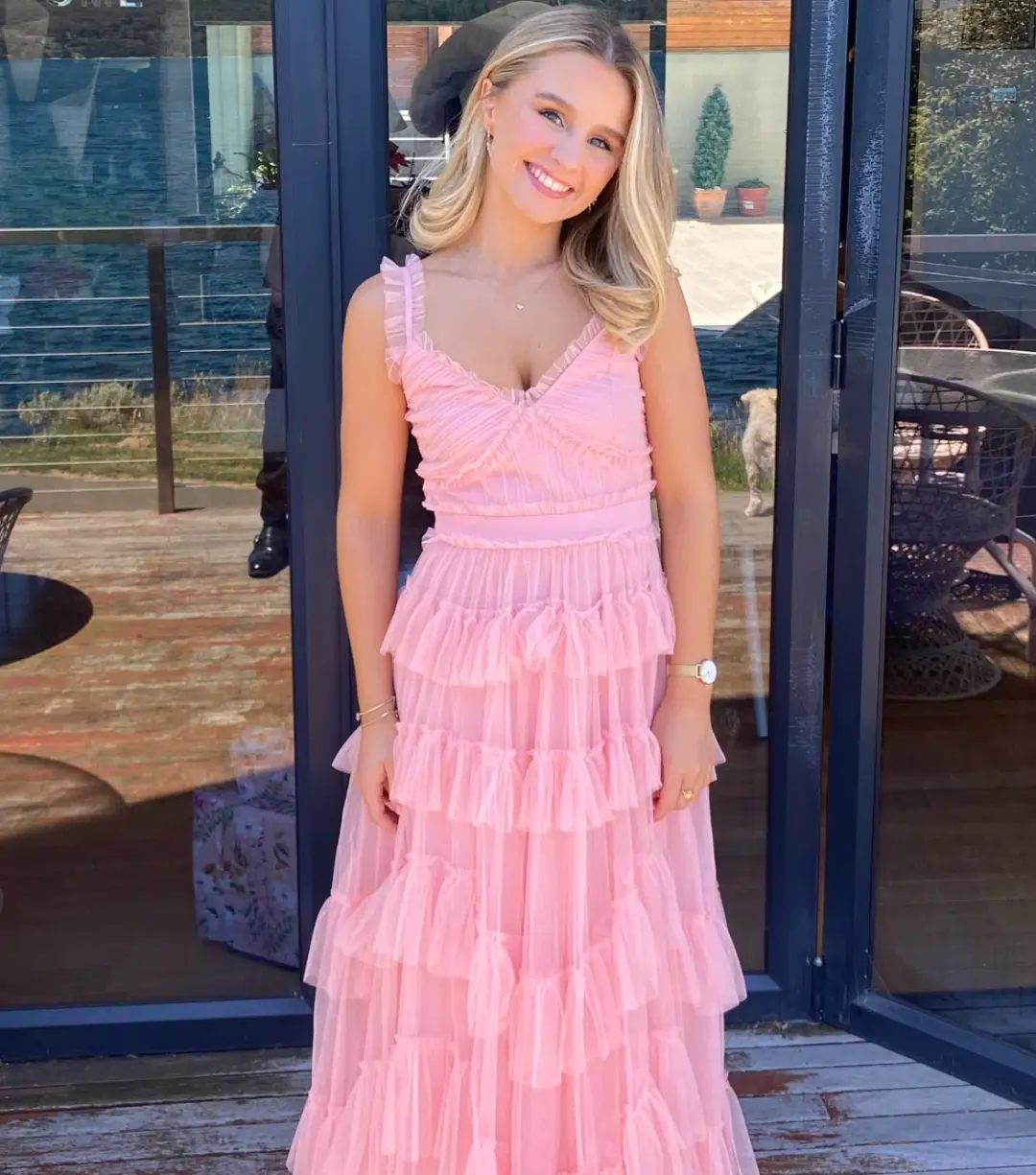 Oh Molly Pink Romantic Dress for rent on The Volte - main image