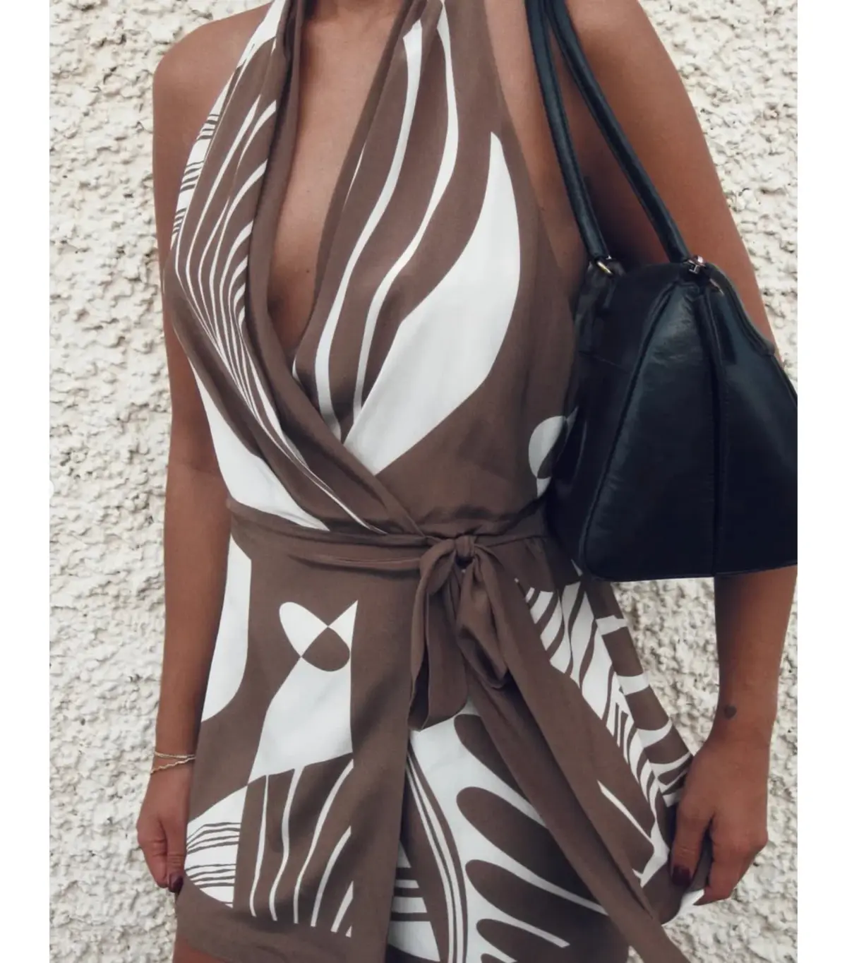 Sir the Label Almara Wrap Mini Dress Brown Espresso Size 10 - Image 5
