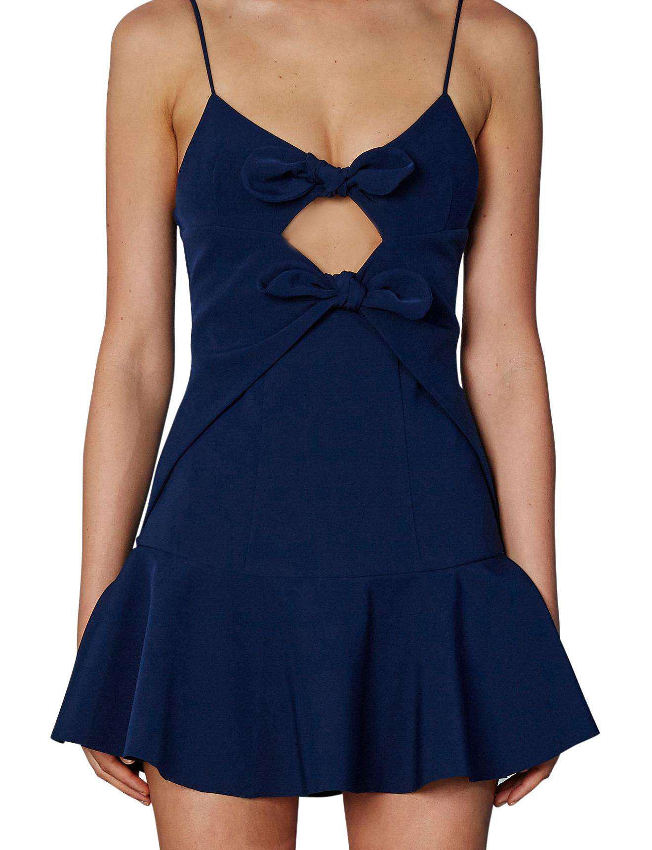 By Johnny Double Bow Flare Mini Dress Blue Size 10 - Image 2