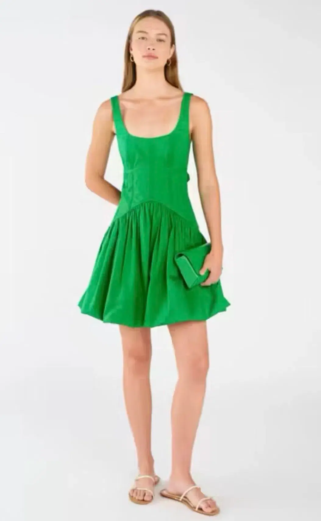 Oroton Tie Back Dress In Jewel Green Size XS AU&UK 6 US 2  - Image 2