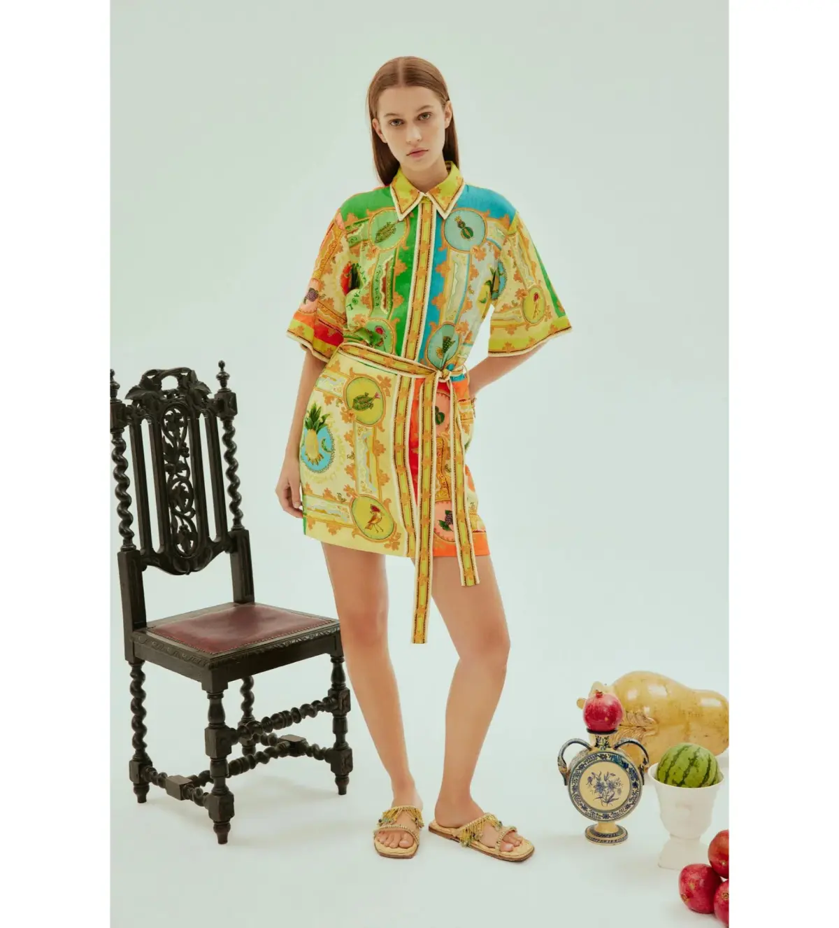 Alemais La Musica Graphic Printed Mini Dress Multi Size 10 - Image 1