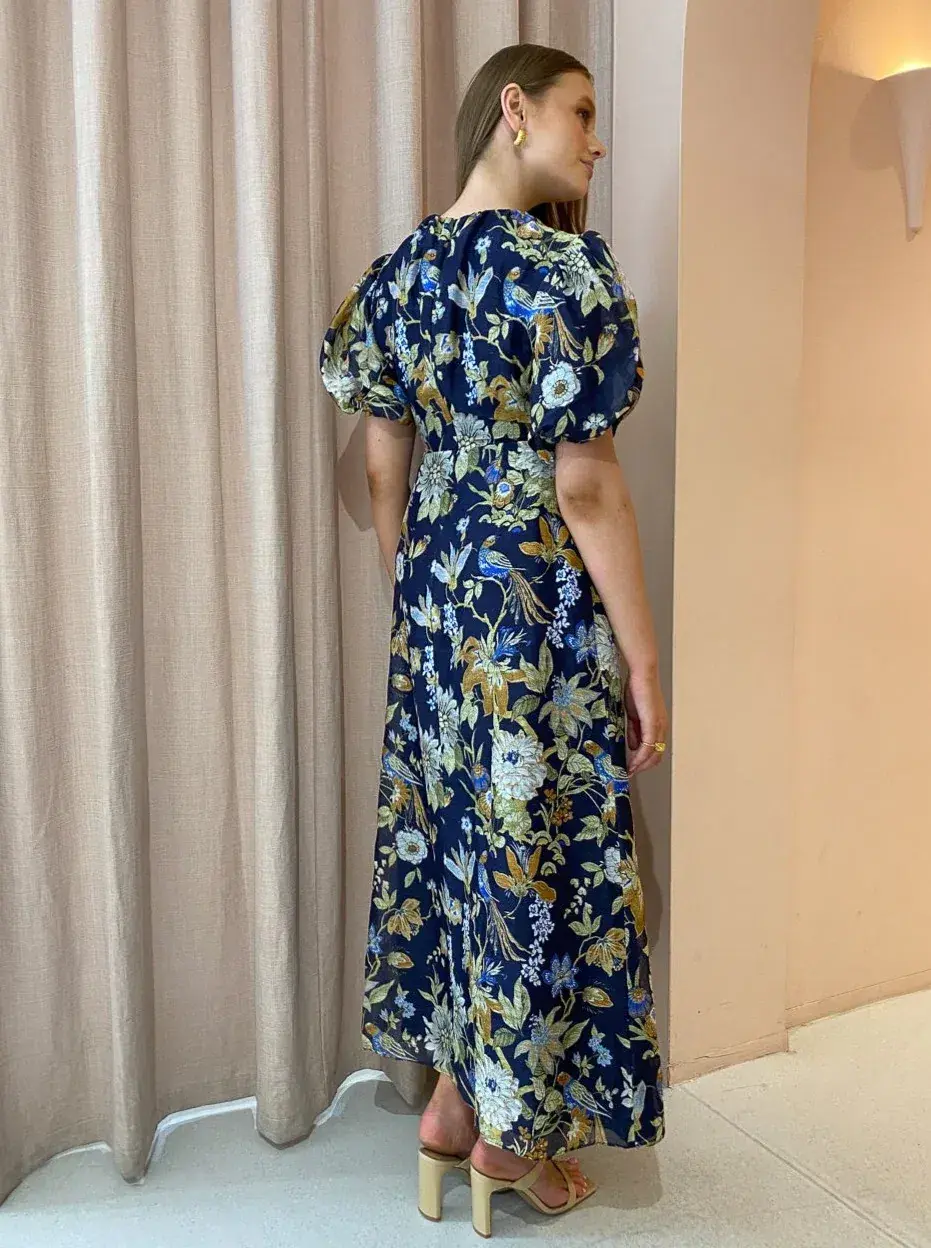 Sir The Label Lilian Puff Sleeve Midi Dress Size 1 / AU 8 for rent on The Volte - main image