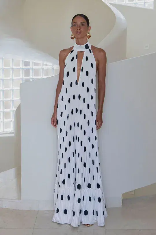 L'idee Libertie Gown in Polka Blanc Size AU 12 - Image 1