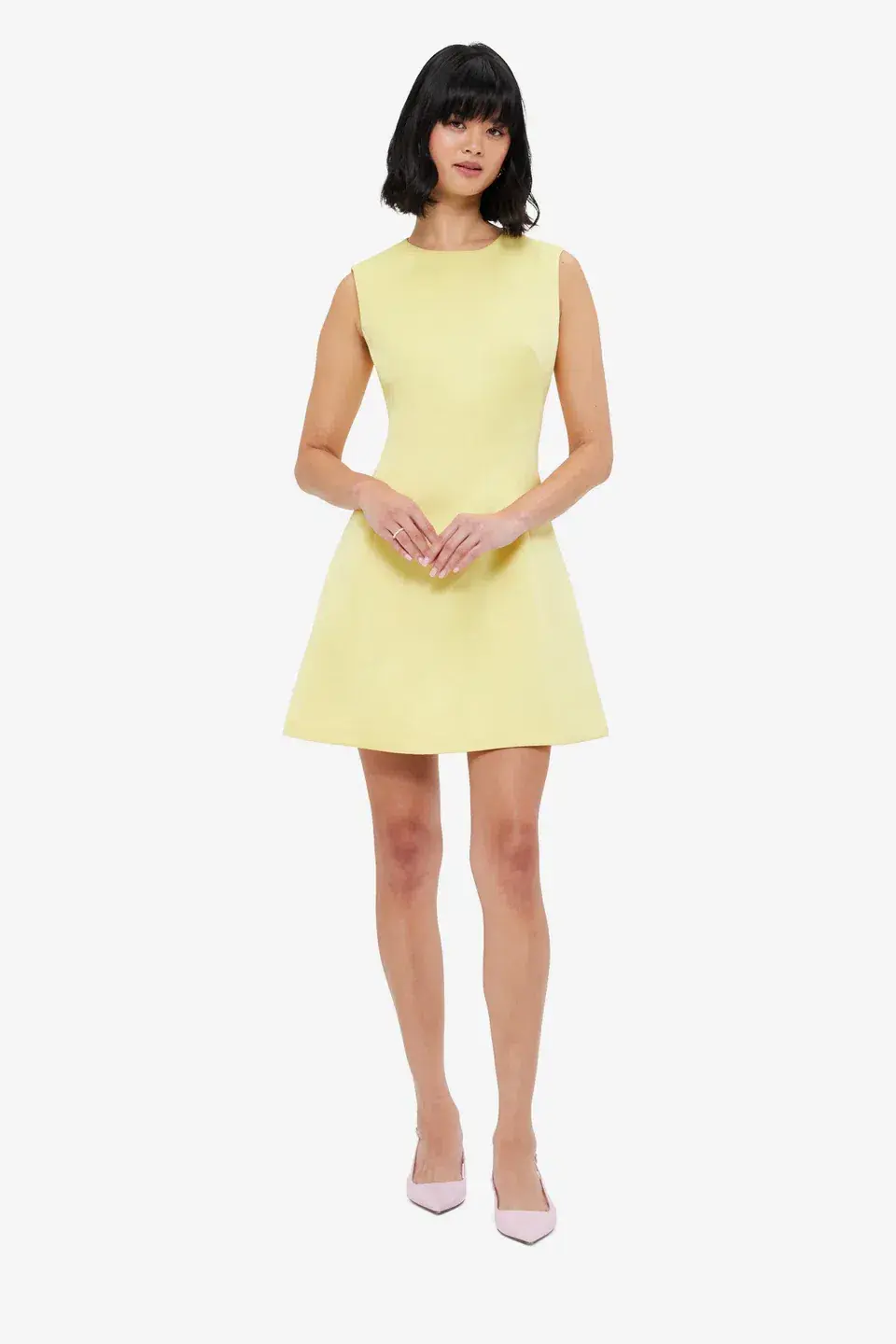 Leo Lin Chloe Sleeveless Dress in Yellow Sorbet for rent on The Volte - main image