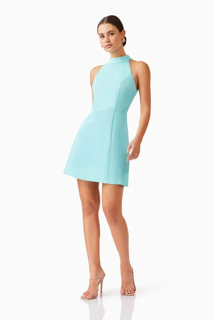 Elliatt Gabi Halter Dress in Blue - Image 2