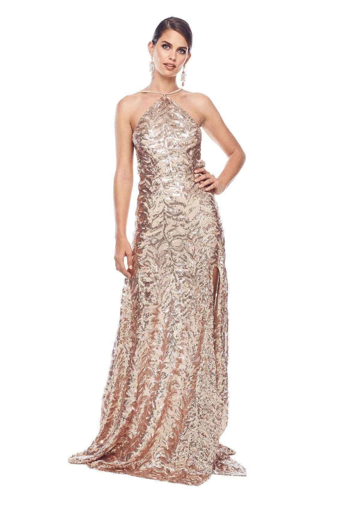 Alamour Almase Dress Rose Gold Size 6 - Image 1